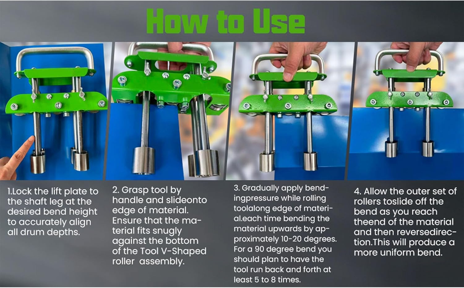 Versatile 3-Station Metal Roller Bender for 0-90° Adjustable Bending