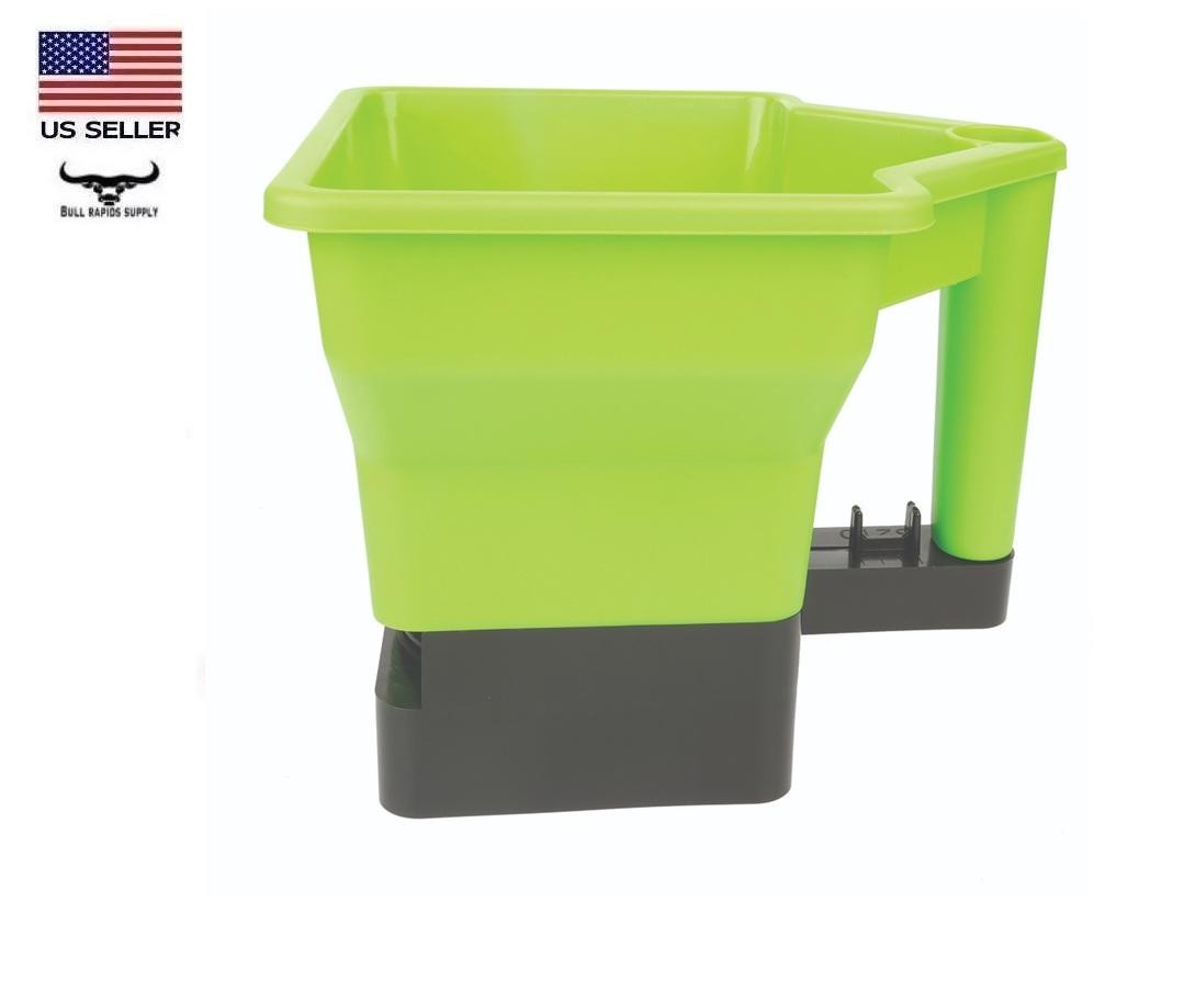 Handheld Broadcast Spreader 3qt. Hopper Adjustable Flow Fertilizer Seed Ice Melt