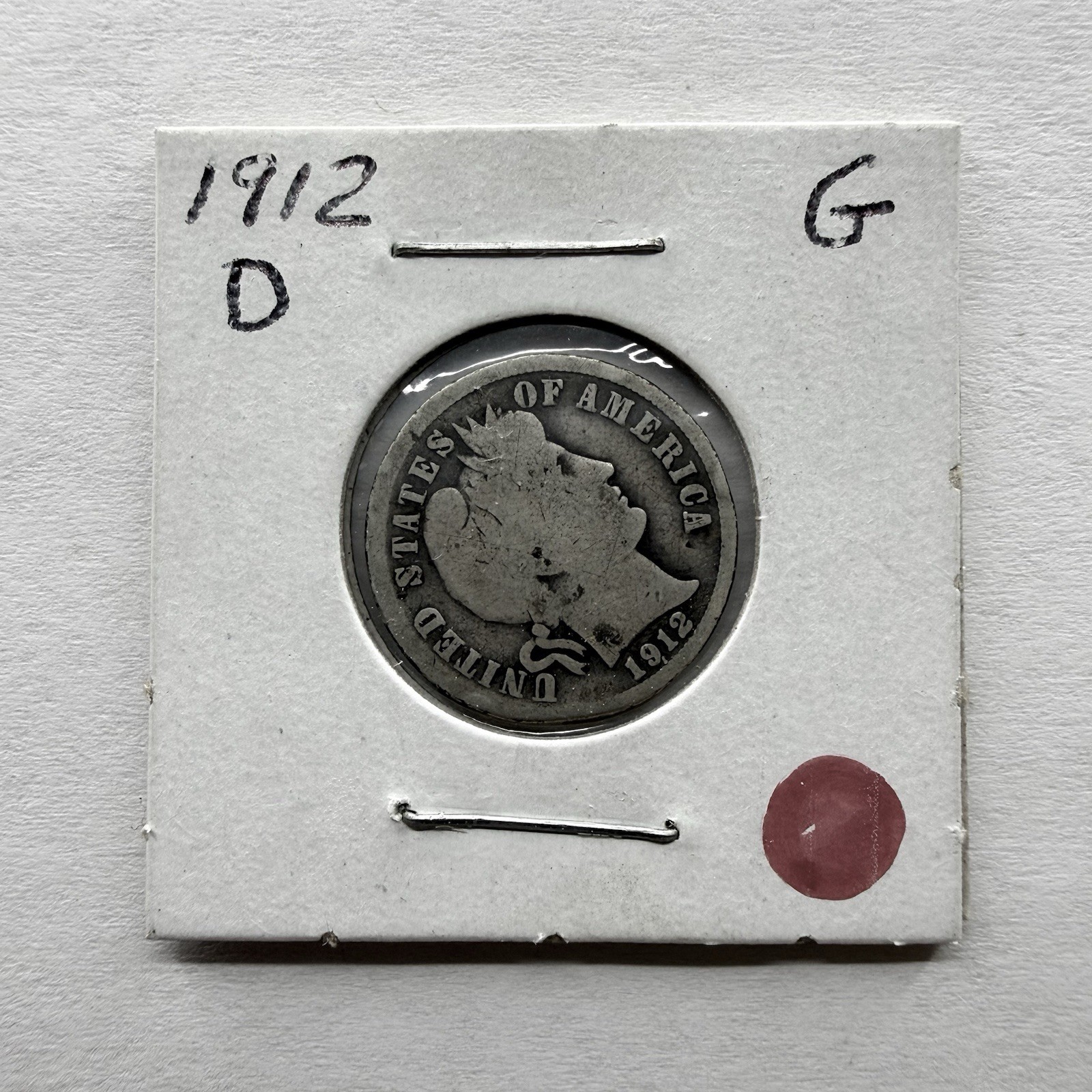 1912-D Barber Dime 10C SILVER - Good (G)