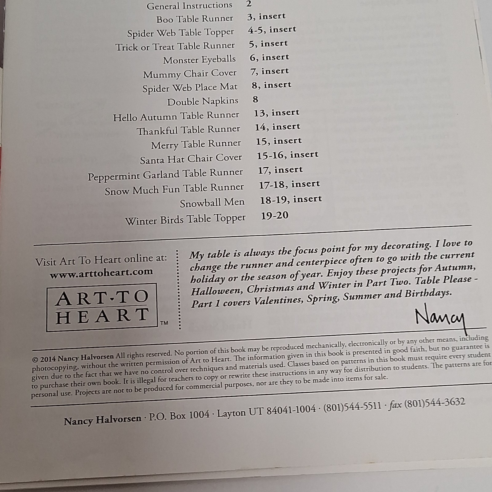 Art To Heart Part One And Two Pattern Book