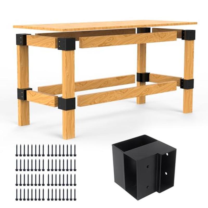 8 Pcs Heavy Duty Steel Workbench Brackets Kit 3 Way Corner Brackets DIY Projects