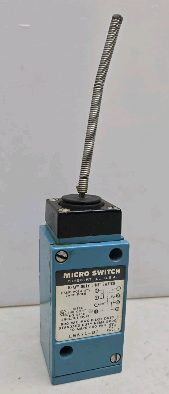 Micro Switch LSK7L-8C Heavy Duty Limit Switch 10 Amp 600 Vac  1/2" Npt