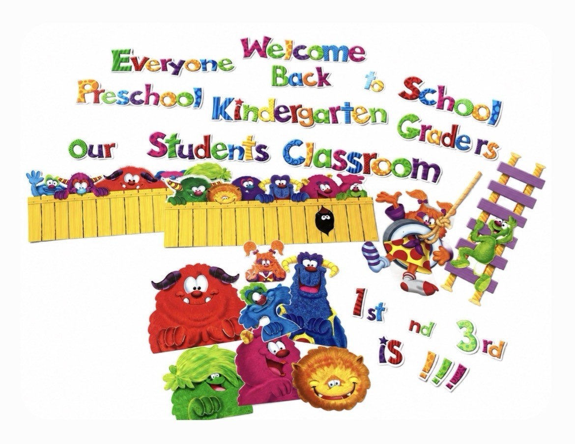 Trend Enterprises Monster Classroom Bulletin Board Set 33pc Back To School Decor