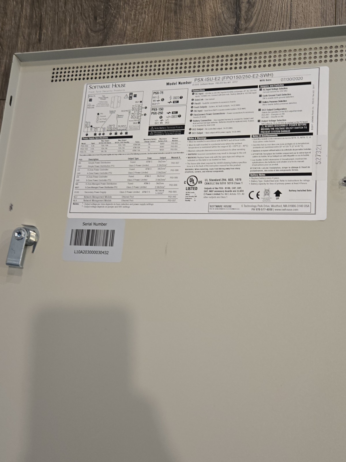 TYCO SECURITY SOFTWARE HOUSE PSX-ISU-E2