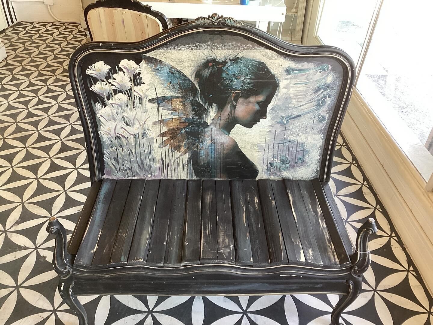 One-of-a-kind Shabby Chic Porch Bench