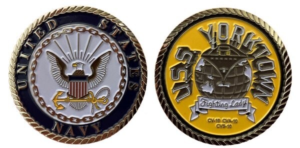 USS Yorktown CV/CVA/CVS 10 Challenge Coin (Enlisted Version)