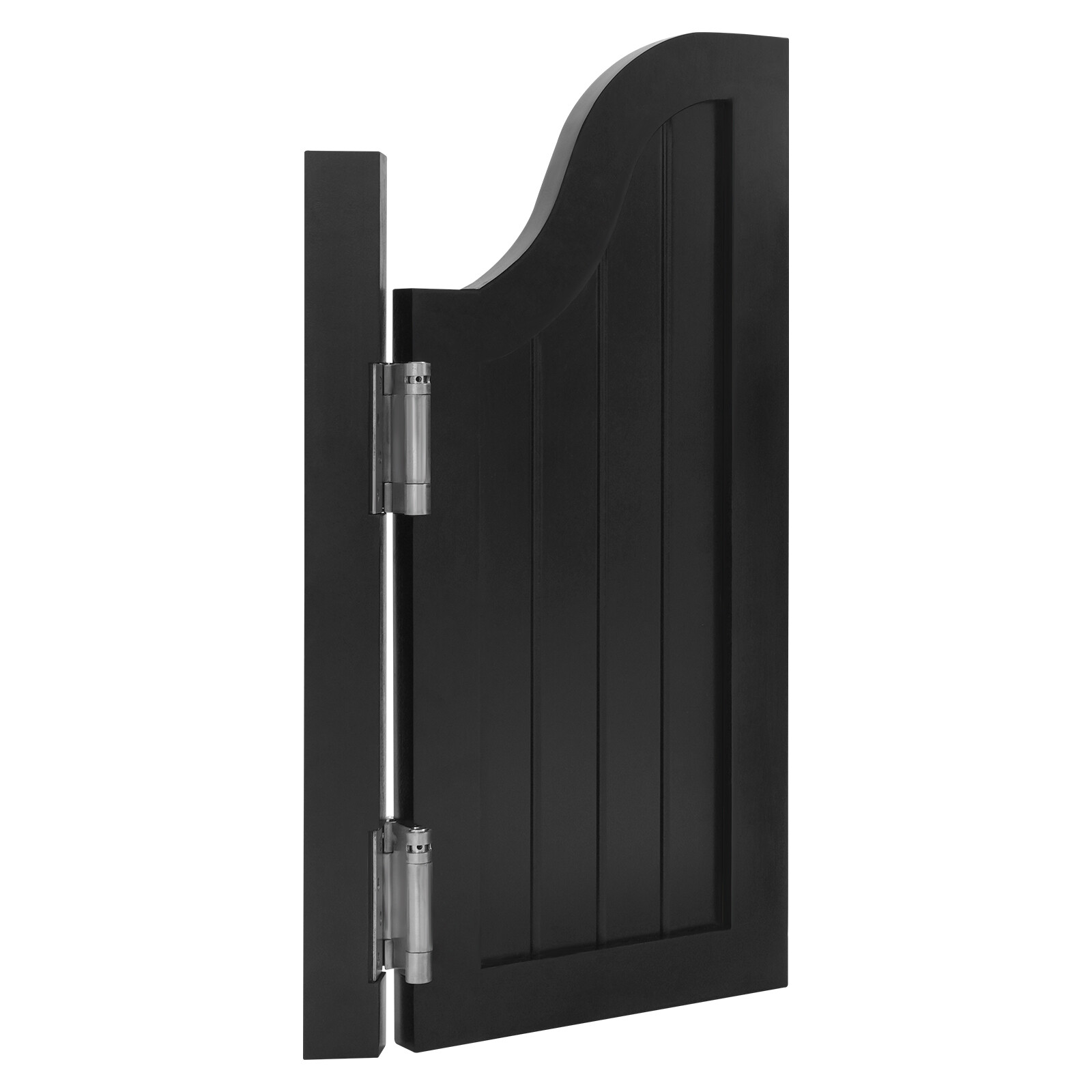 Modern Swing Solid Wood Door Vertical Stripe Partition Door 70x70cm Black