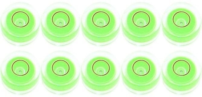 Ten 9.8mm x 7.2mm Disc Bubble Spirit Level Round Circular Circle Green /Tripod