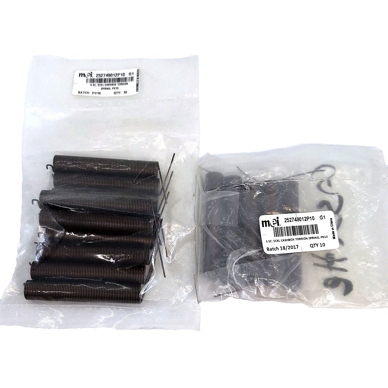 MEI 252749012P18 G1 SCXL Cashbox Torsion Spring Lot of 15 Safe Vending Part