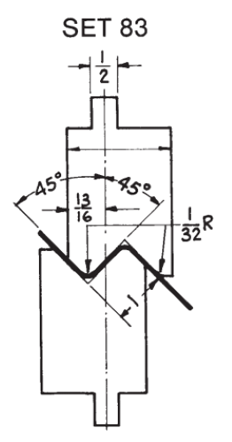 PRESS BRAKE DIE 1 INCH OFFSET #83 12 FT