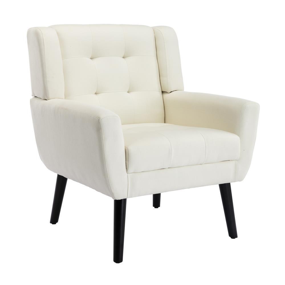 Modern Soft Velvet Upholstered Material Ergonomics Accent Chair with Black Legs