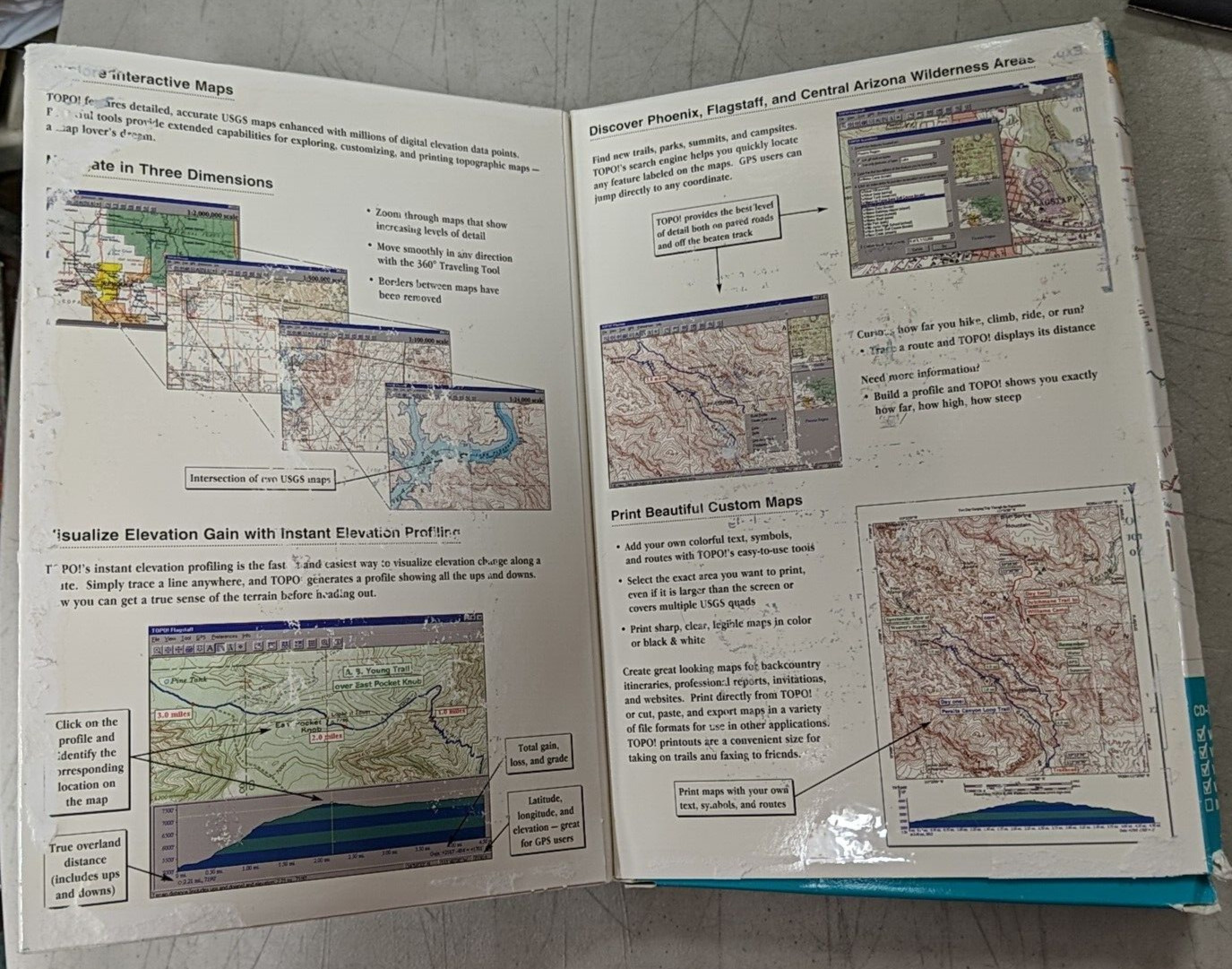 Topo! Interactive Maps On CD-ROM Phoenix, Flagstaff, Central Arizona Wilderness