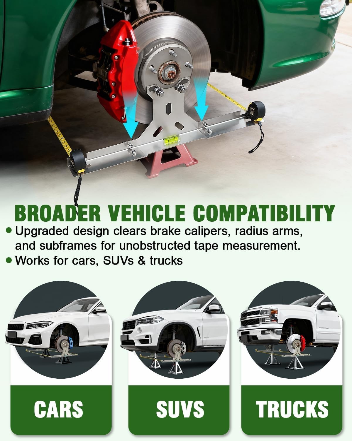 Stainless Steel Wheel Toe Alignment Tool Kit for DIY Garage Use - Compact Design