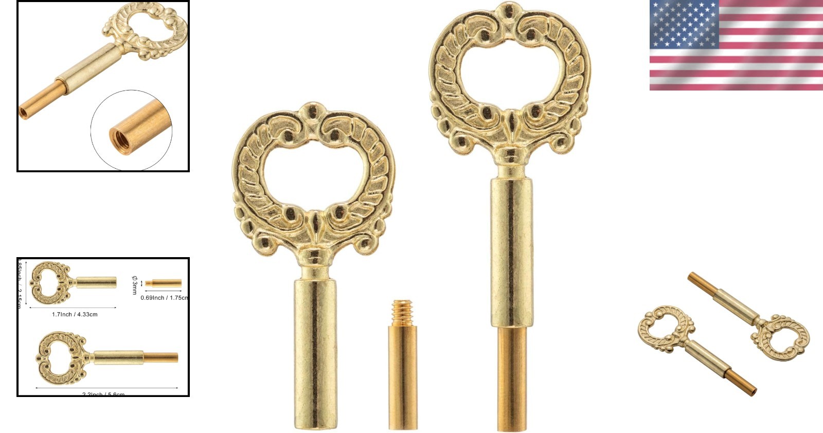 Comfort Grip Brass Lamp Knob Replacement – 2 Pack for Table & Floor Lamps