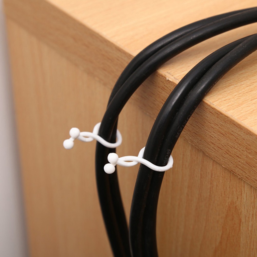 100 Pcs Desktop Fixed Data Cable Clips Organizer Wire Management Cord