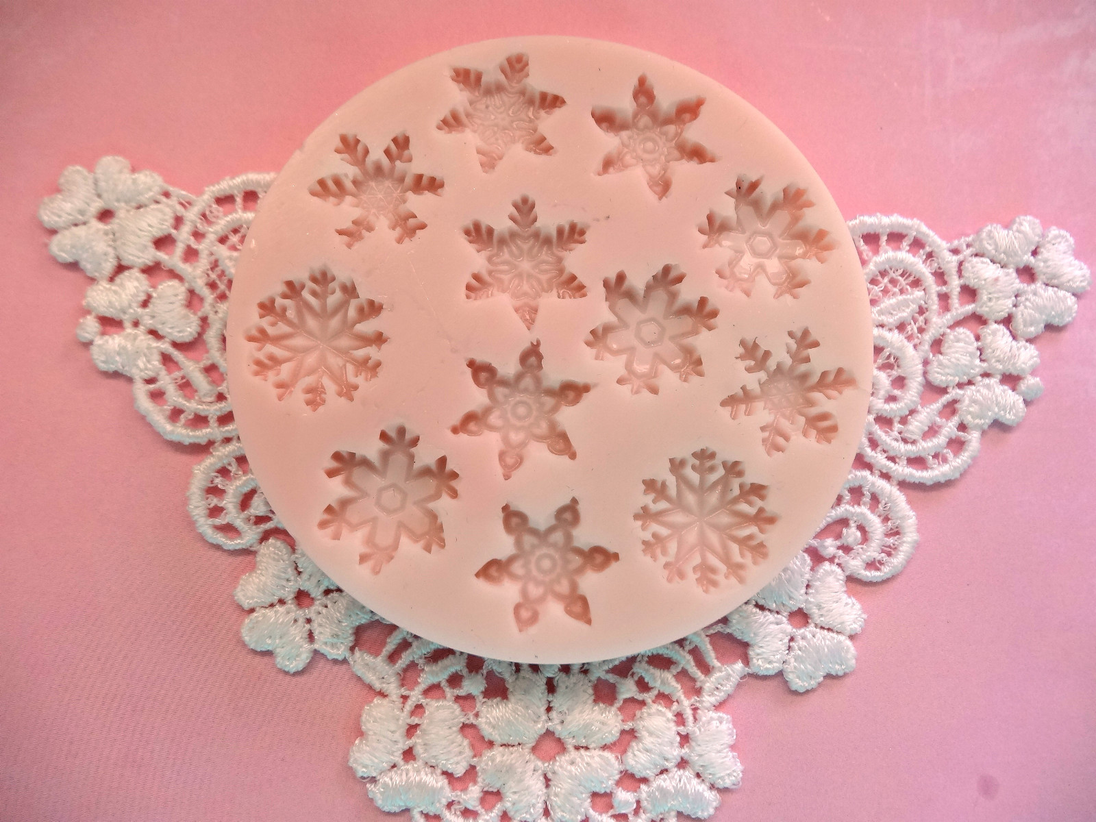 Christmas Snowflakes silicone mold fondant cake decorating APPROVED FOR FOOD