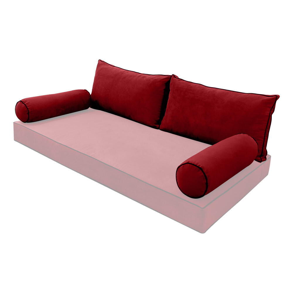 SLIPCOVER ONLY Contrast Twin Style V2 Velvet Indoor Daybed Bolster Cushion AD369