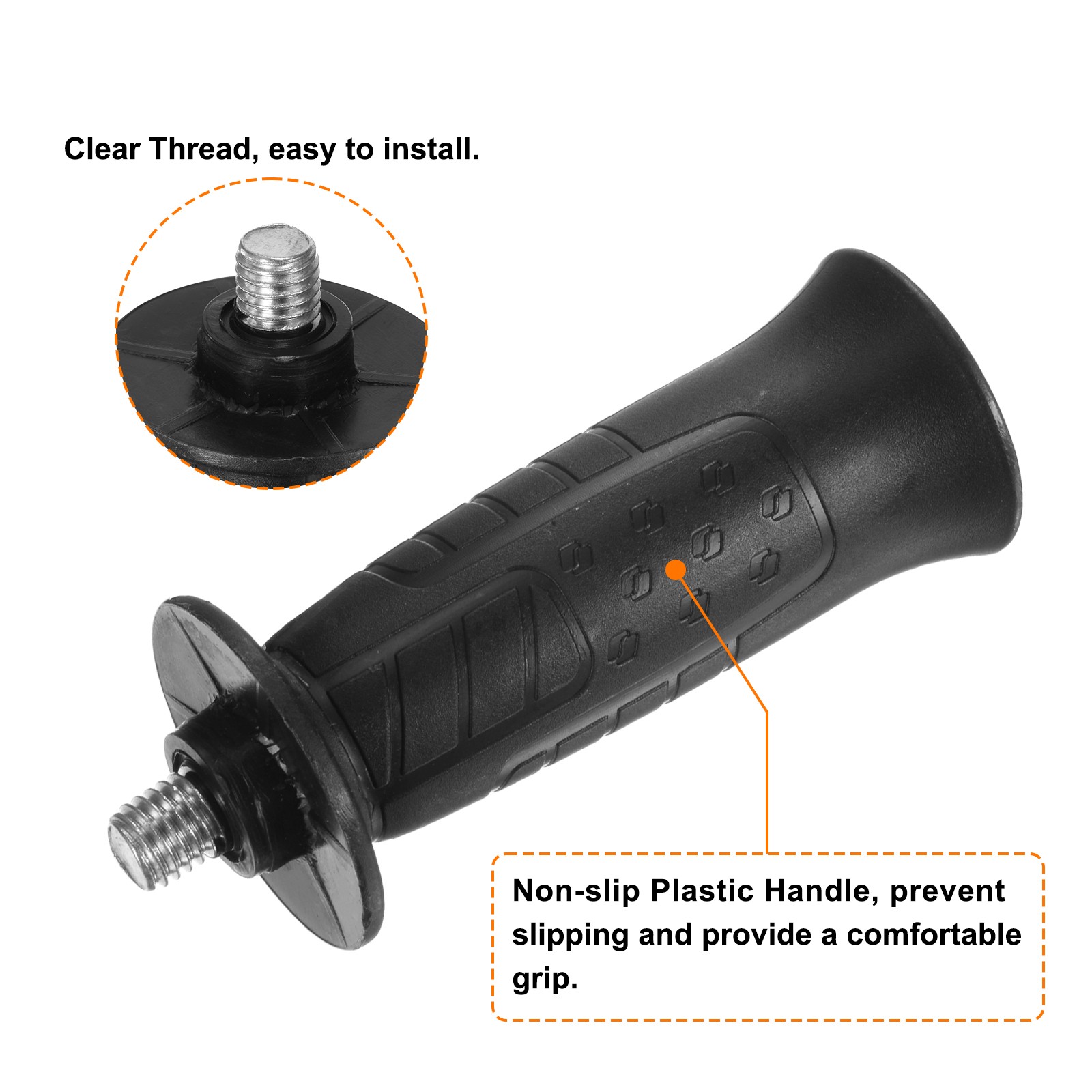 2pcs Side Handle M10 Thread Non-Slip Grinder Handle Replacement