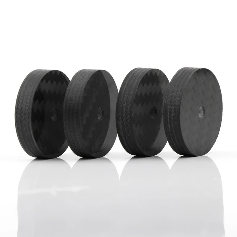 4PCS Carbon Fiber Hifi Speaker Isolation 40x10mm Spike Base Pad Shoe Feet Cone