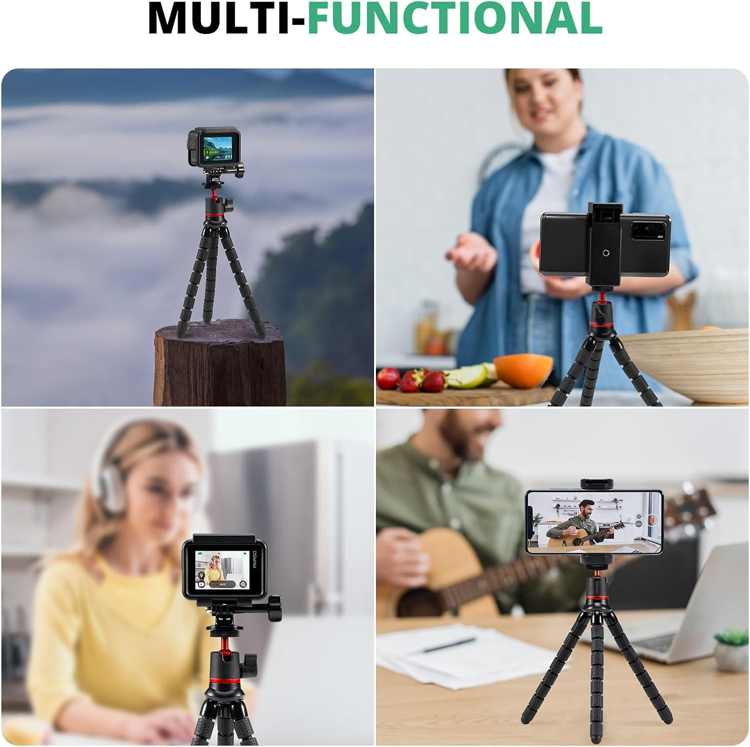 Action Camera Accessories Kit Compatible with Action Camera EK7000/Brave 4/Brav