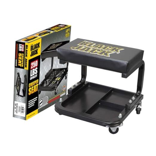 ATR7211 Blackjack Rolling Creeper Garage/Shop Seat: Padded Mechanic Stool