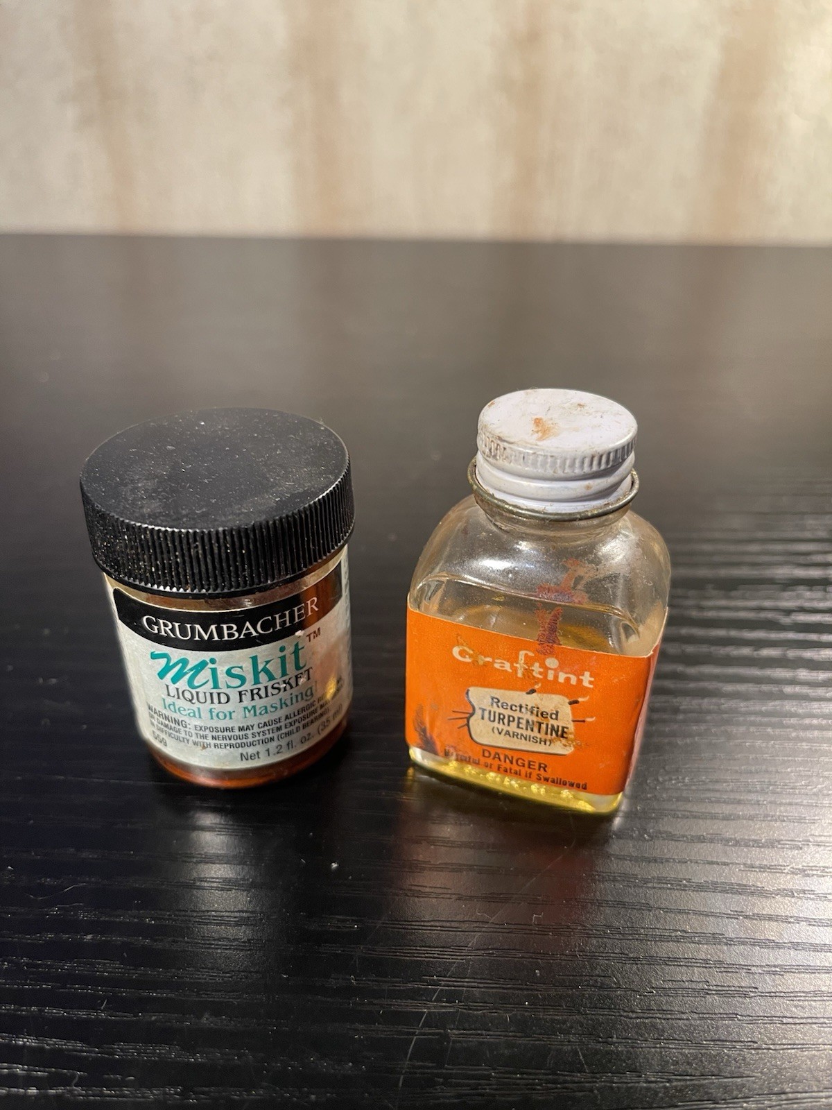 Rare Vintage Craftint Artists' Rectified Turpentine Bottle Art Supplies & Miskit