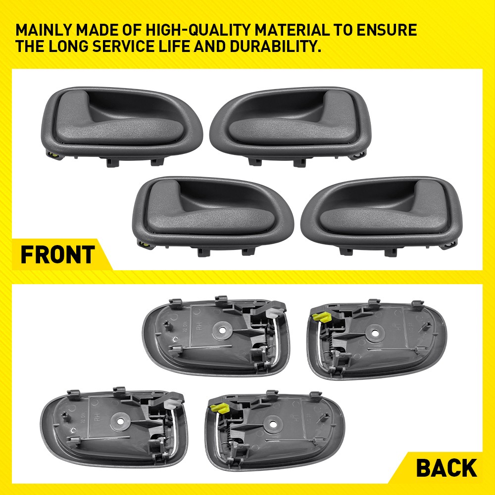 Gray Inner Inside Interior Door Handle Left & Right Set for 93-97 Corolla NEW