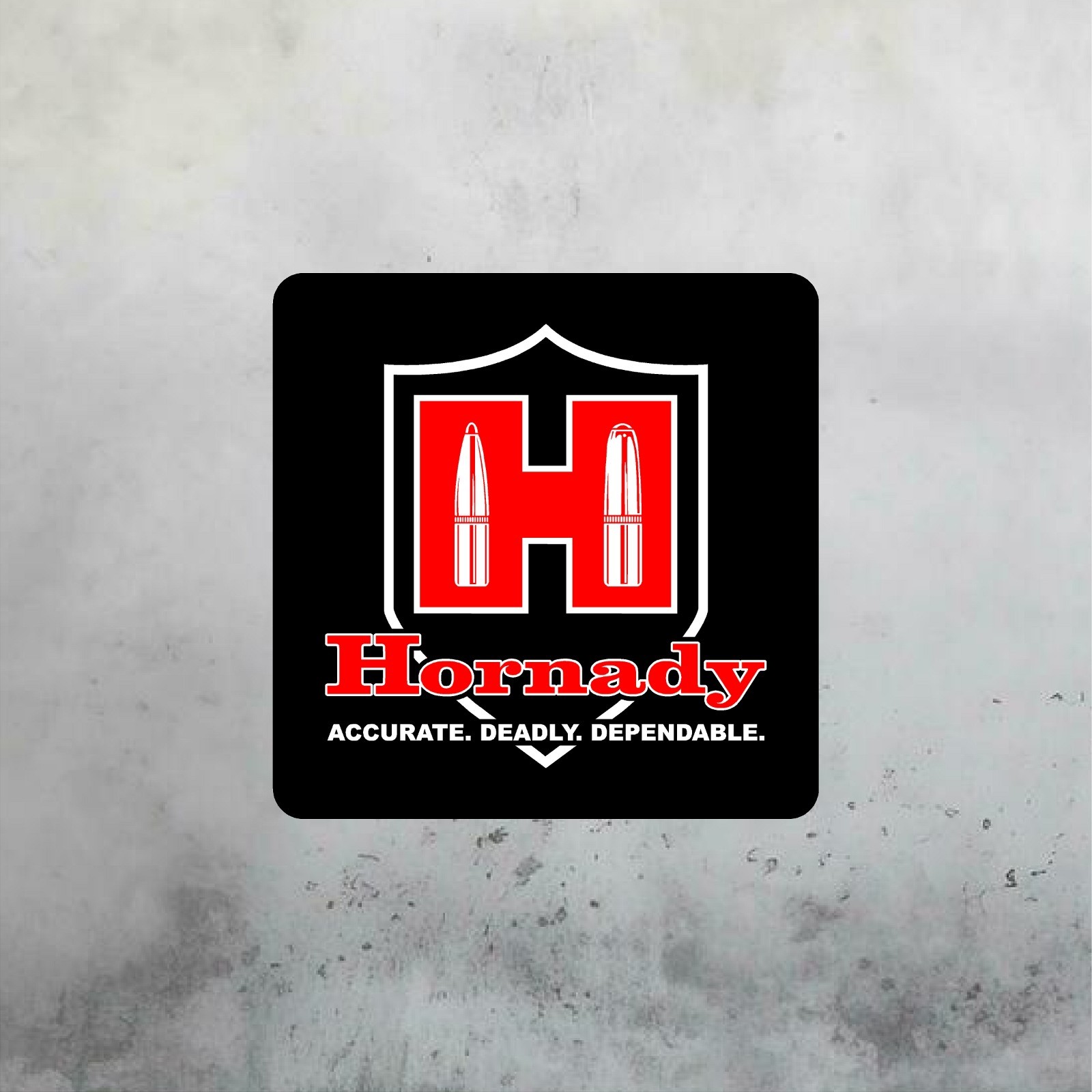 HORNADY AMMUNITION Aluminum Sign 18in x 18in - Mancave Gun Room Wall Art