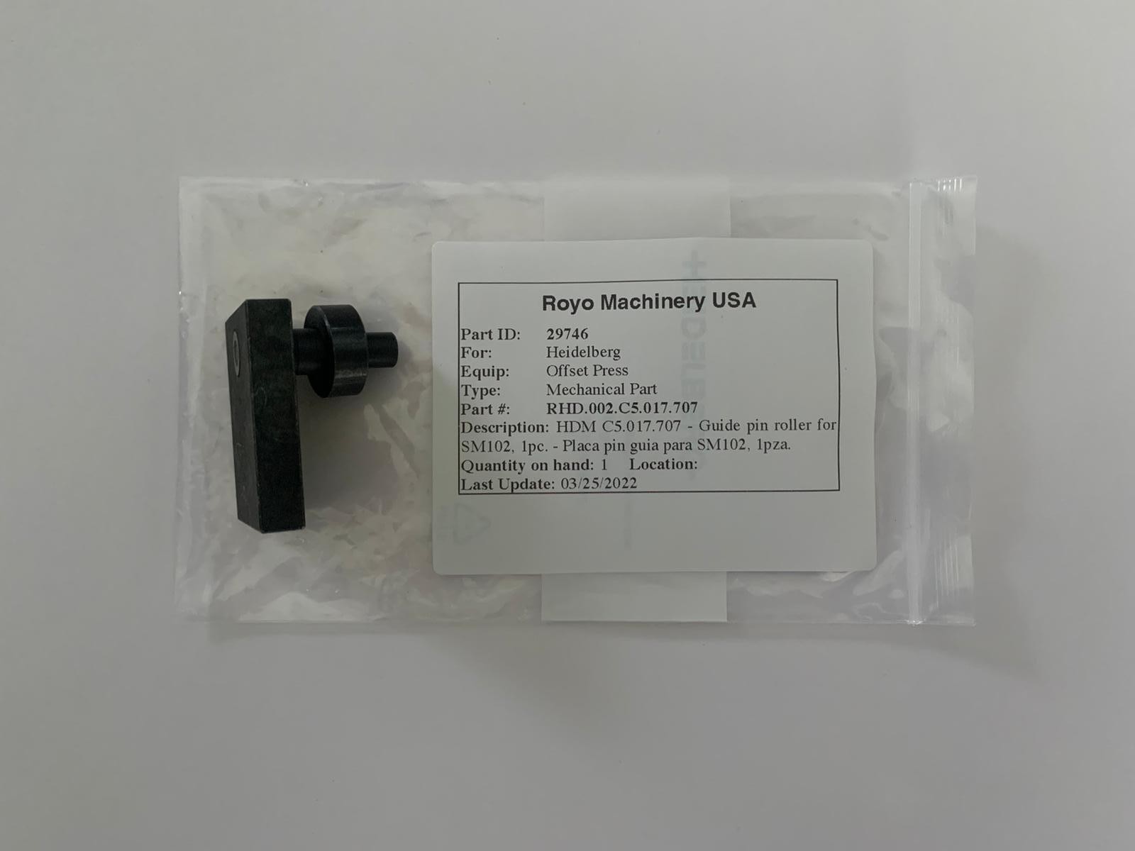 RHD.020.C5.017.707 Mechanical Part for Heidelberg