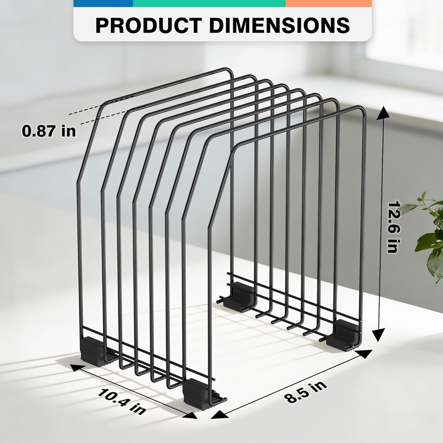 Space-Saving Vertical File Holder - 7 Compartments for Office and Home