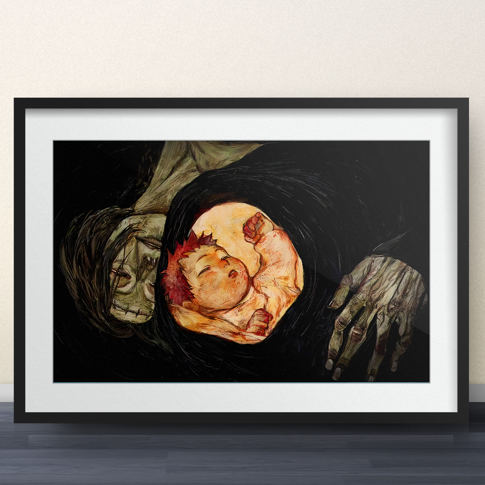 Jujutsu Kaisen - Yuji & Kenjaku - Schiele Dead Mother - 11x17" Poster - Season 3