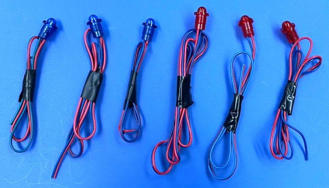 Lot of 6 Viper Avital Clifford Car Alarm LED Light - Connectors Cut Off RED BLUE