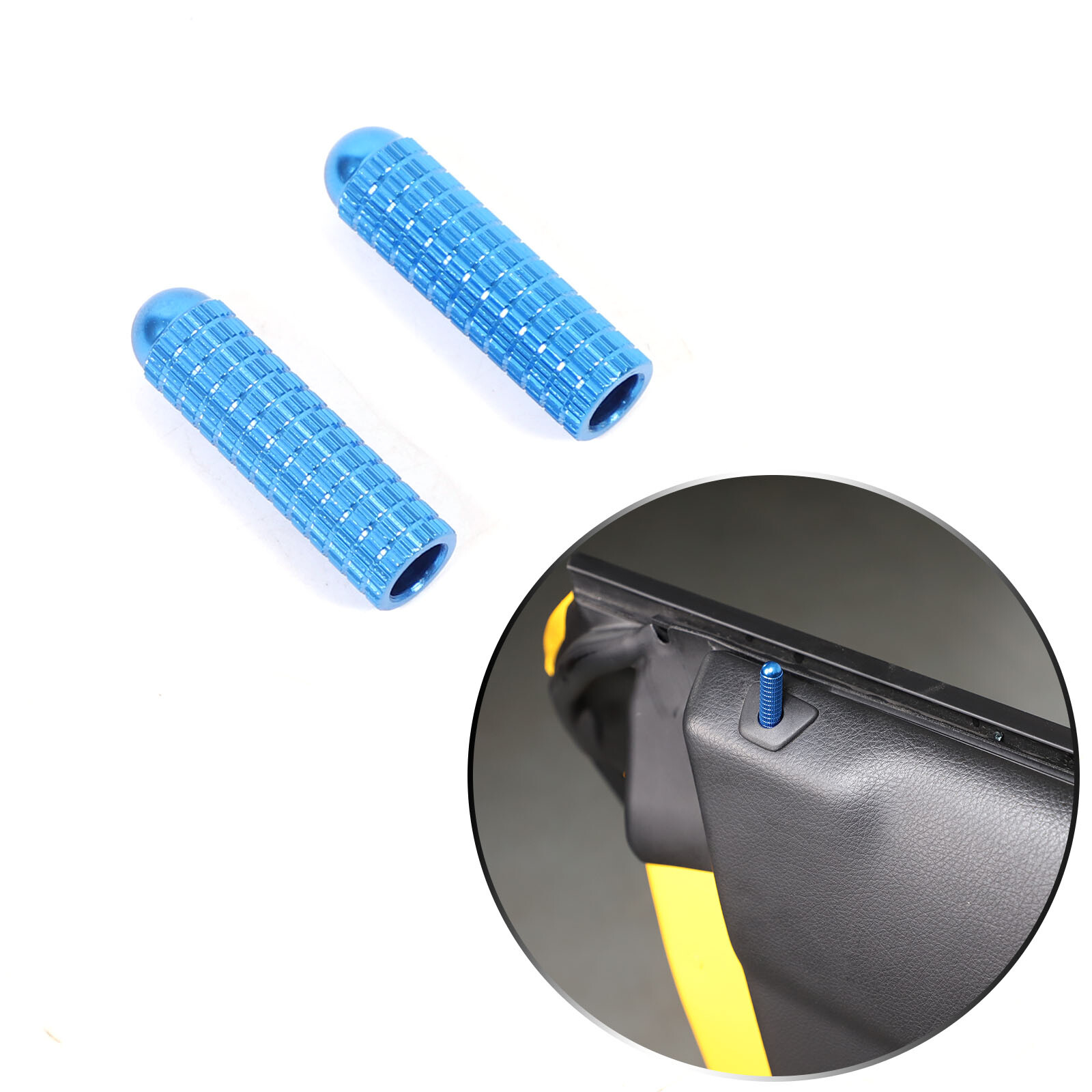 Blue Alloy Accessories Door Lock Pin Knob Replace For Toyota GR Supra 2019-2024