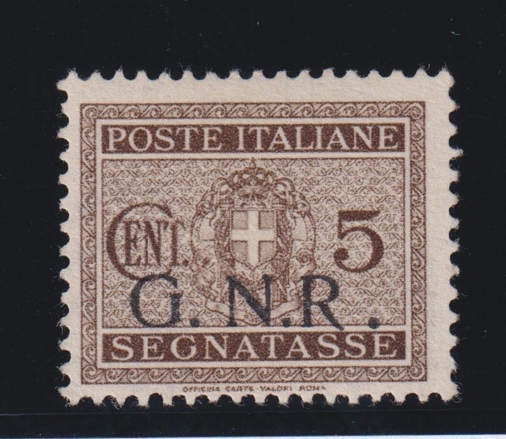 1944 Social Republic (RSI) - GNR Tax Marker 5 Cent. MNH CERT. DIENA RARE