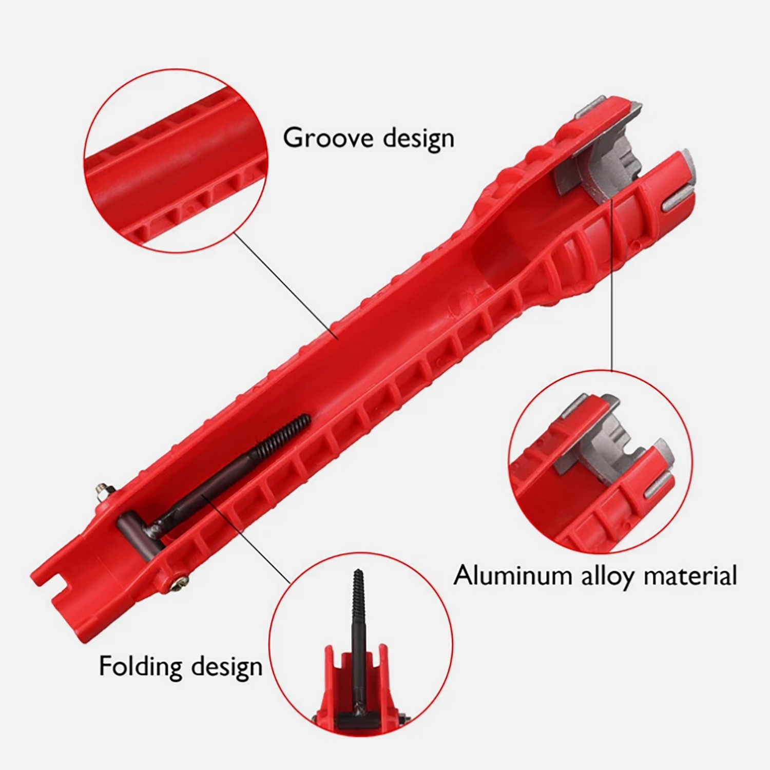 Faucet Sink Installer 8 in 1 Multi Tool Pipe Wrench Plumbing for Kitchen Bathroo
