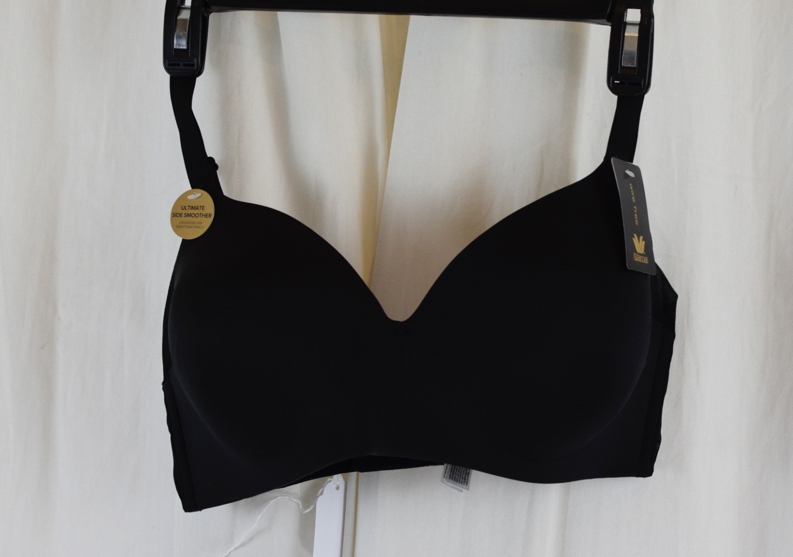 Wacoal Women's Ultimate Side Smoother Wire Free Bra Black Size 34DD