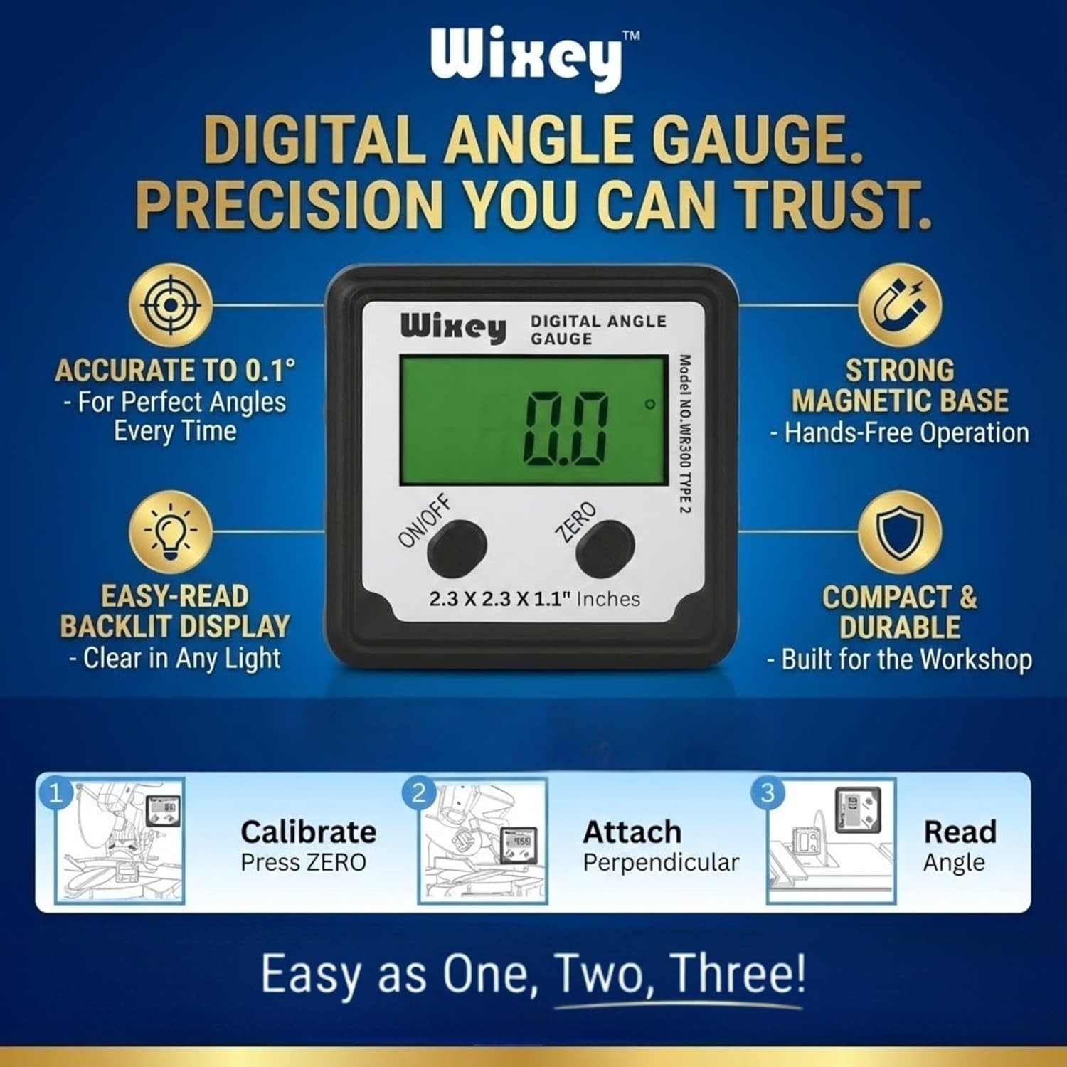 Digital Angle Gauge with Backlight – Easy-To-Read Magnetic Digital Angle Finder