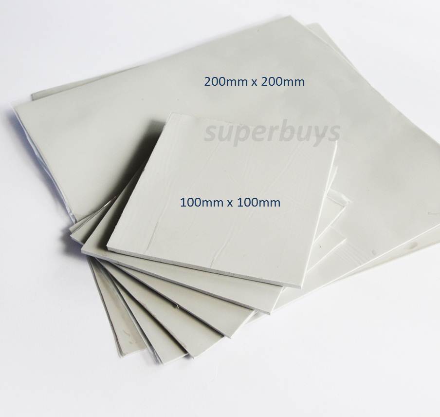 Grey 100mm 100mm 1.5mm Silicone Thermal Pad Sheet Computer Chip HeatSink Heat