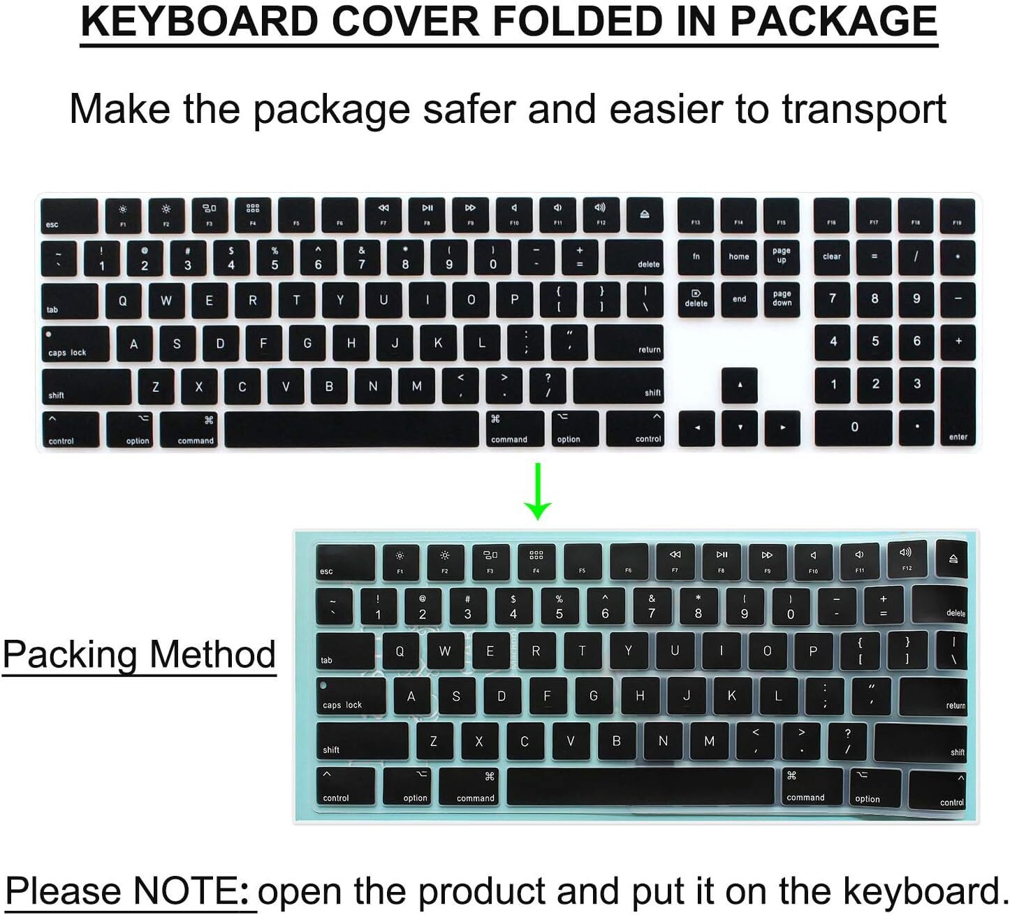 Funda De Silicona Para Teclado Apple Magic Con Teclado Numerico Color Negro