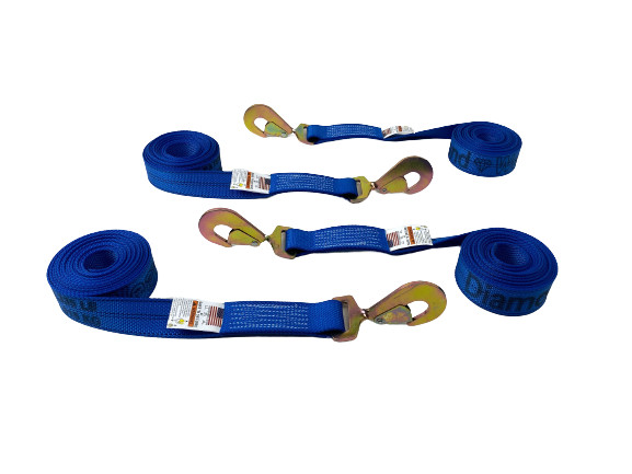 2" x 14' BLUE DIAMOND WEAVE Strap with Twisted Snap Hook (Pack of 4)