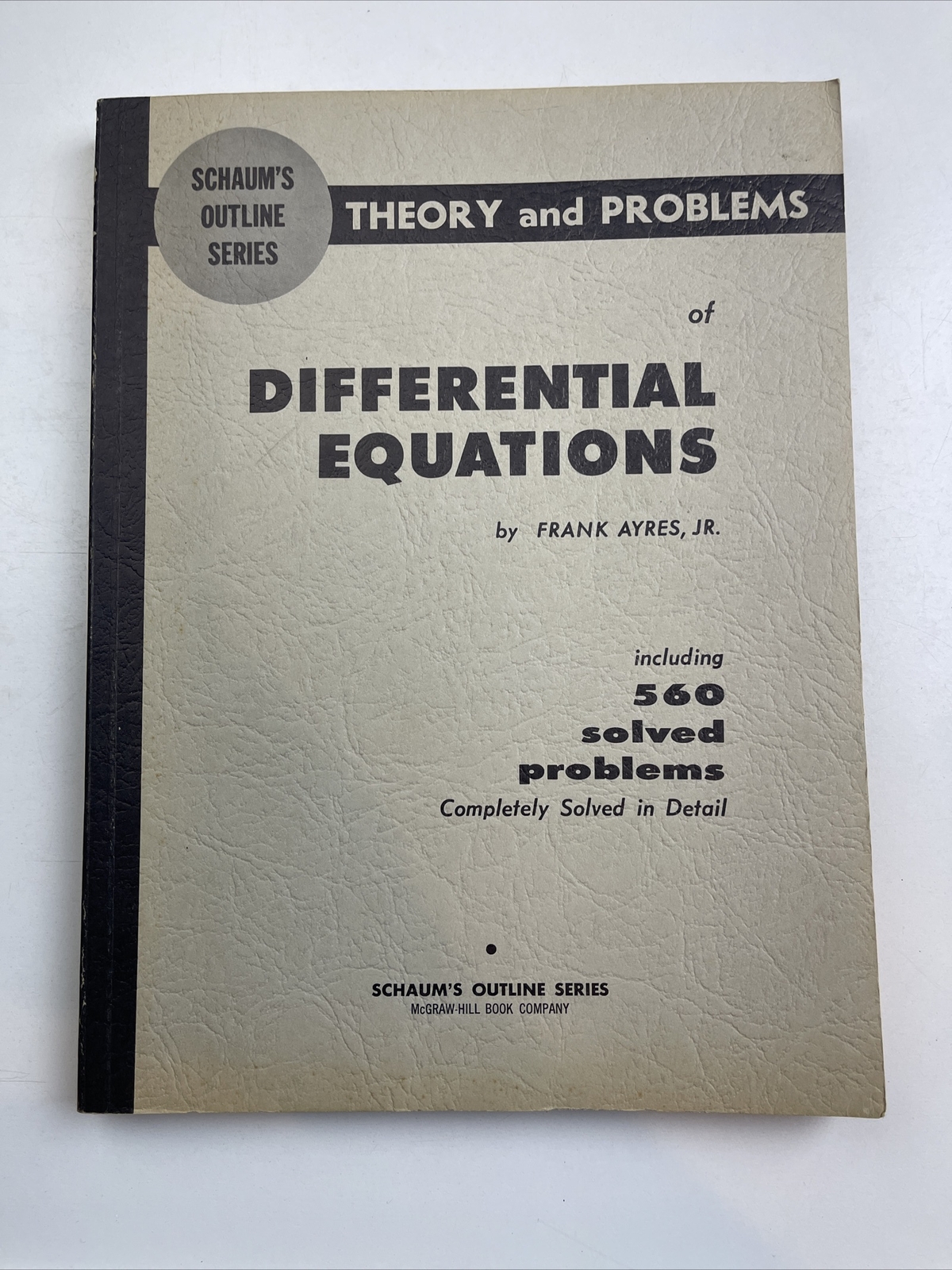 Schaum's Outline Series Theory And Problems - Differential Equations 1952 Ayres