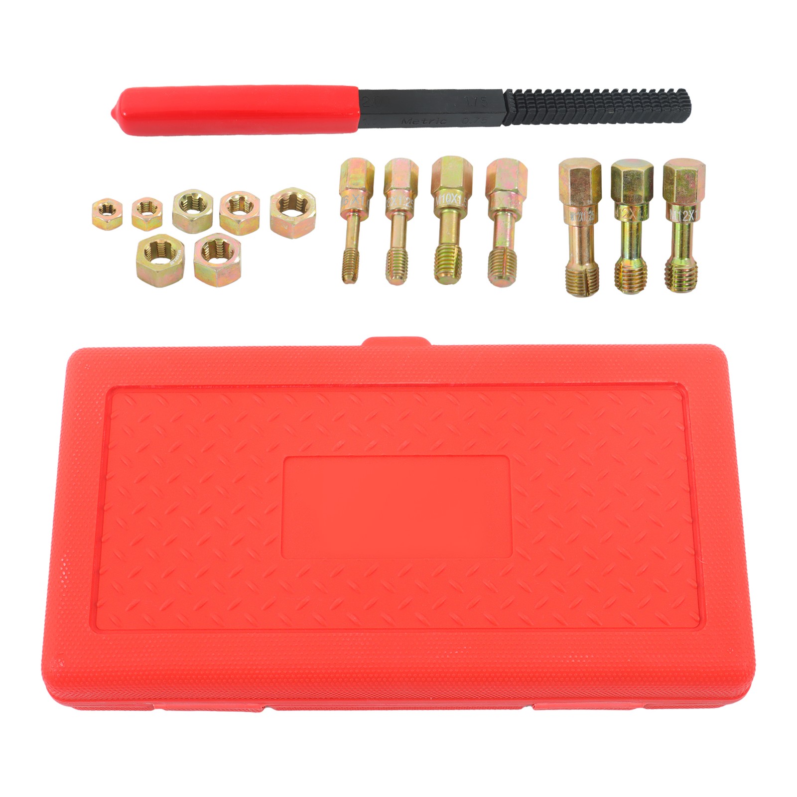 15-Piece Metric Thread Repair Tools Set Thread Restorer Set Rethreading Tool Kit