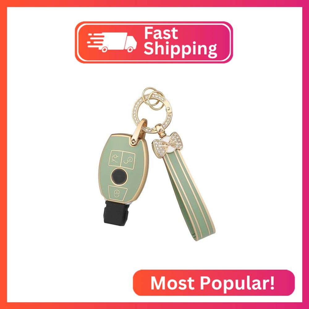 PIFOOG Key Fob Cover for Mercedes Benz 3 Buttons Car Keys Case Shell Bling Keych