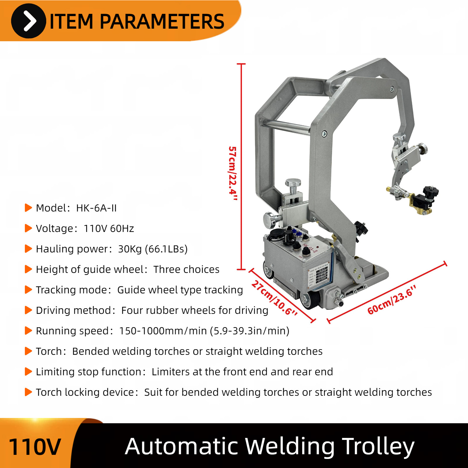 Lightweight Automatic Welding Trolley Plane Welding/Angle Welding Trolley 110V