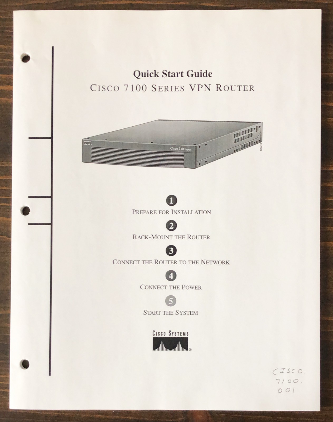 Cisco Systems - Cisco 7100 Series VPN Router Quick Start Guide (2000)
