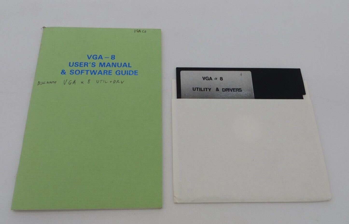 5.25" Floppy Disk & Users Manual / Software Guide for VGA-8 computer