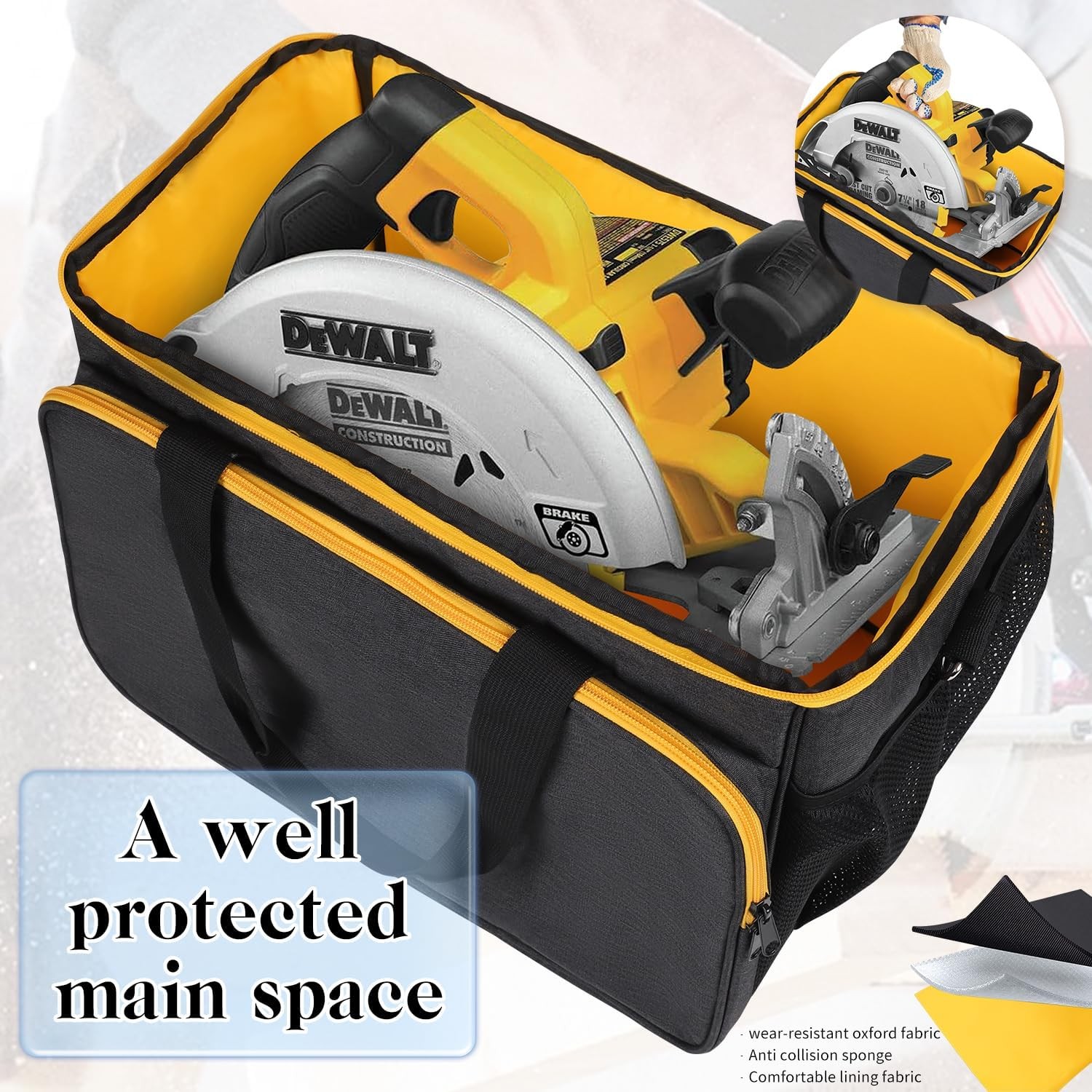 Carry Bag for DEWALT 20V MAX Circular Saw DCS391B/DCS565B,Storage Case for DE...