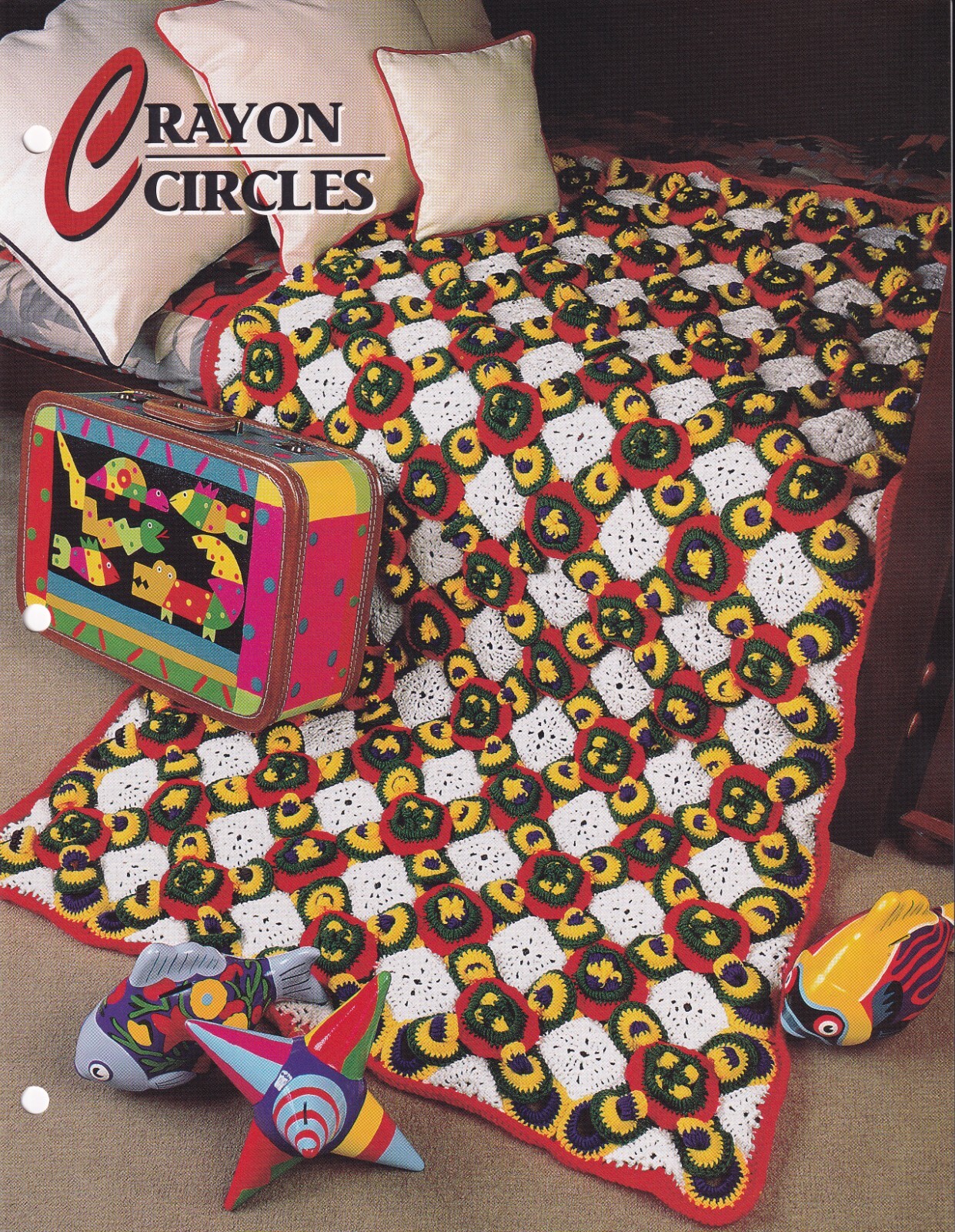 Annie's Crochet Afghan CRAYON CIRCLES Pattern Leaflet