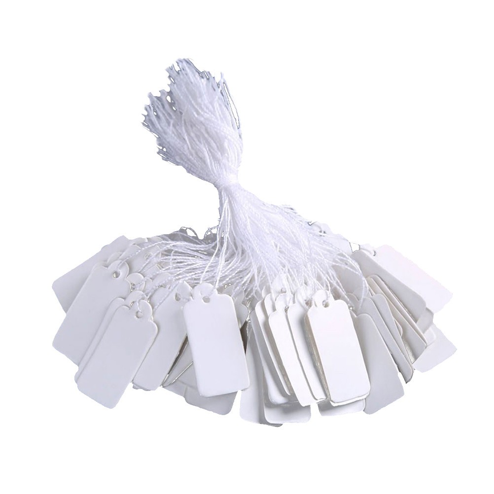 190Pcs White Reusable Jewelry Price Tags with String for Easy Labeling