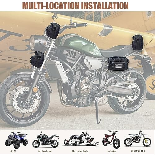 Universal Motorcycle Bag, Black Motorcycle Handlebar Bag Tool Bag Front Fork